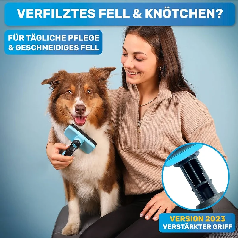 Selbstreinigende Zupfbürste - blau