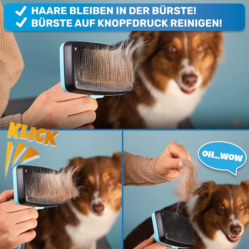 Selbstreinigende Zupfbürste - blau