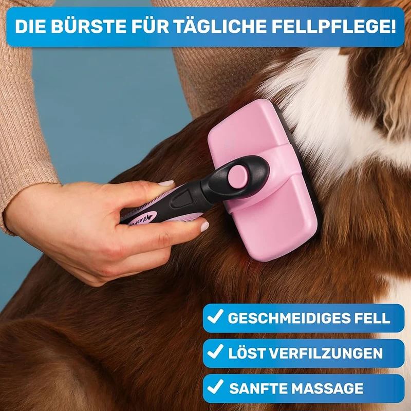 Selbstreinigende Zupfbürste - groß rosa