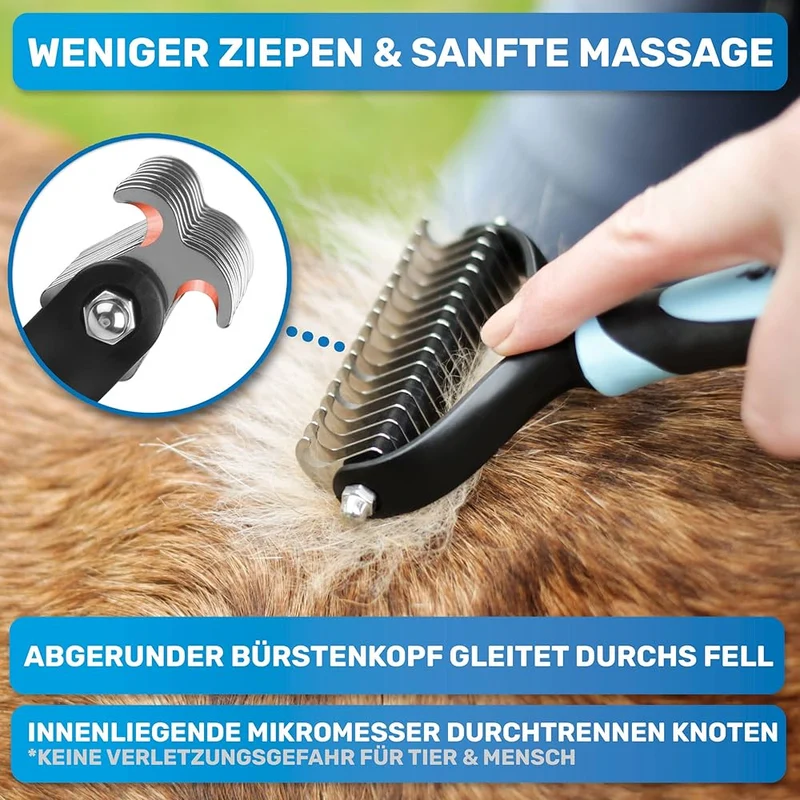 Unterwollbürste - Unterfellbürste blau