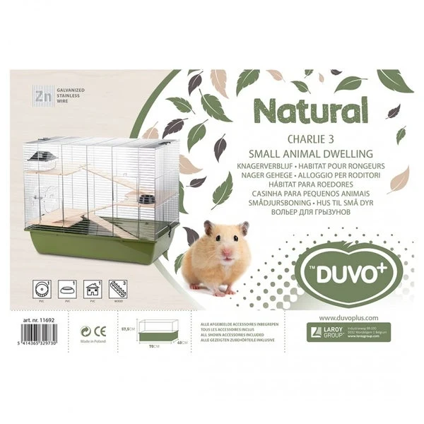 duvoplus Nagetierkäfig Natural Charlie 3 Olivgrün/Zink