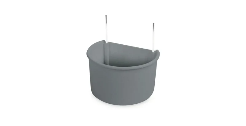 Papageien-Futternapf, Aluminiumhaken, 11 x 6.5 x, grau, recycelt