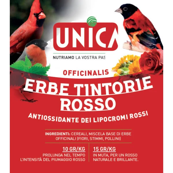 Erbe Tintorie Rosso 150 Gramm (Farbstoff für rote Zeisige und Kardinäle und) Unica