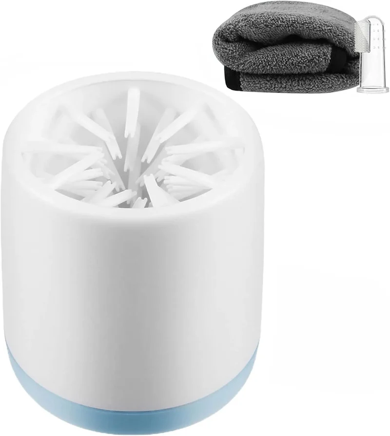 Limpador manual de patas para cão pequeno, com oferta de escova de dentes e toalha