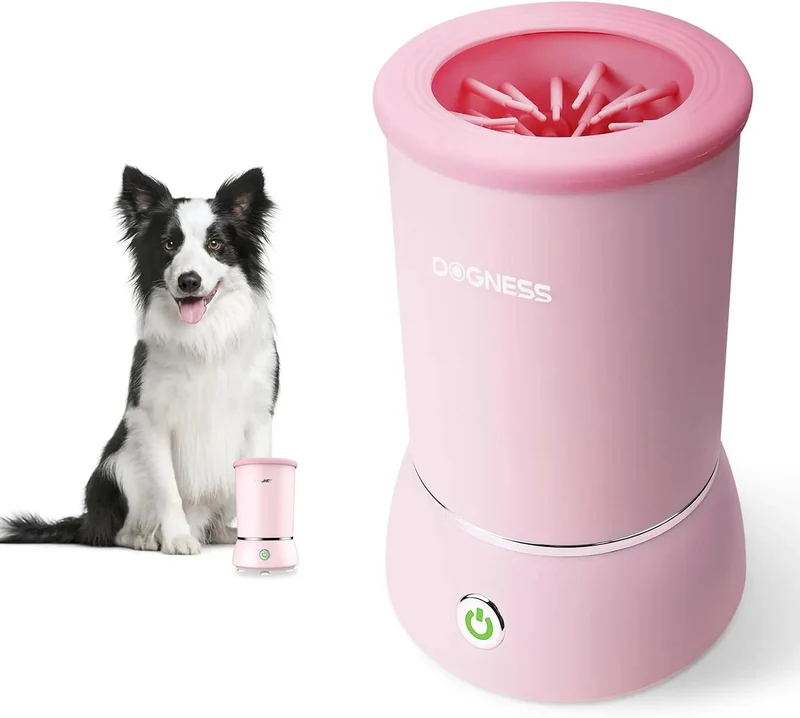 Limpador de patas para cão DOGNESS, com silicone macio, carregamento rápido USB