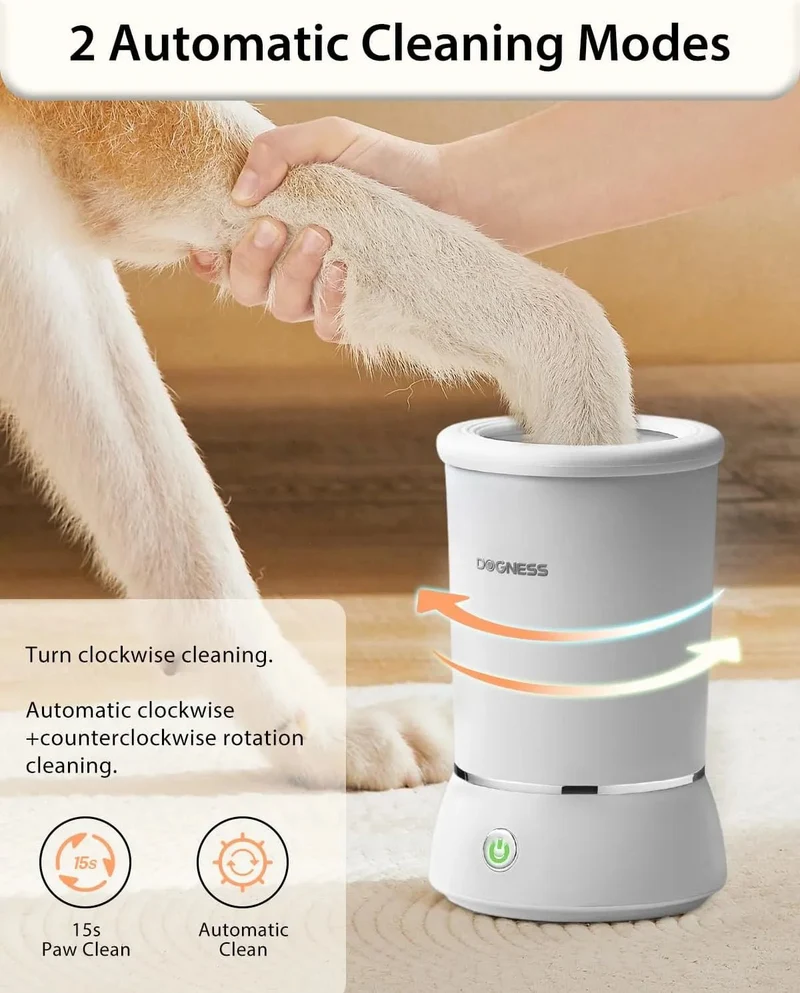 Limpador de patas para cão DOGNESS, com silicone macio, carregamento rápido USB