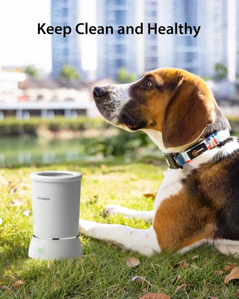 Limpador de patas para cão DOGNESS, com silicone macio, carregamento rápido USB