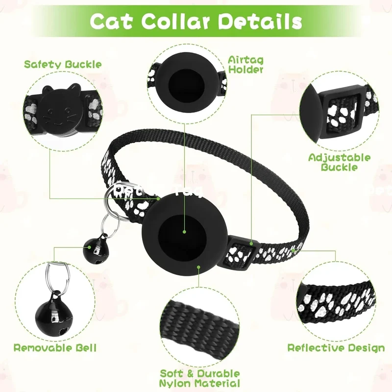 Colar de gato refletor para Airtag