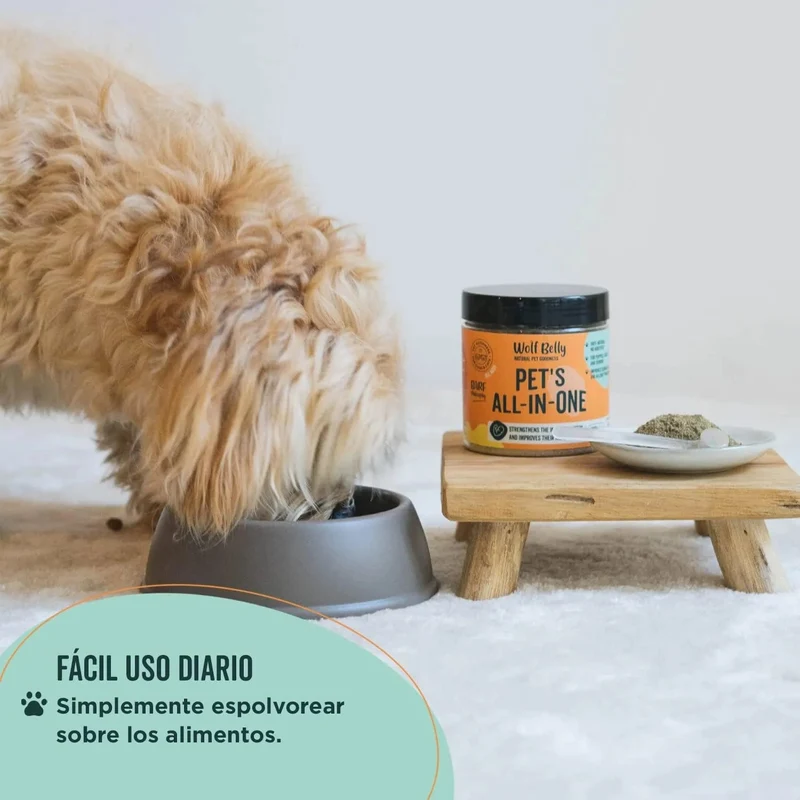 Suplemento para melhorar o bem-estar geral - 180 g - dieta BARF rica em vitaminas, minerais e proteínas para cães e gatos - Melhora o sistema imunitário - 100% natural - Wolf Belly Pets All-in-One