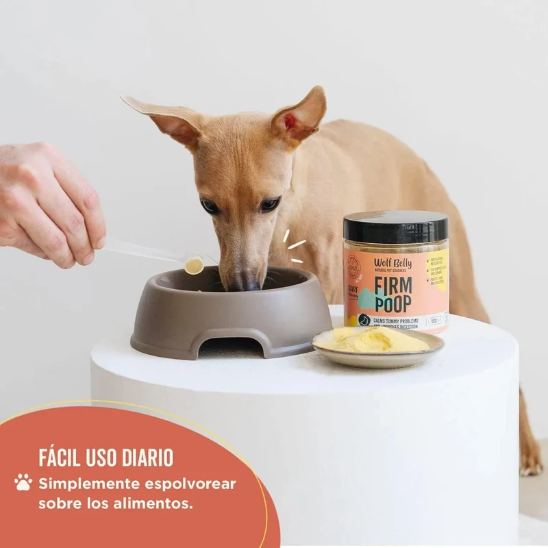 Suplemento com probióticos para problemas gastrointestinais - detém a diarreia e a obstipação - 180 g - Recupera e cuidado com a flora intestinal para cães e gatos - 100 % natural - Wolf Belly Firm Poop