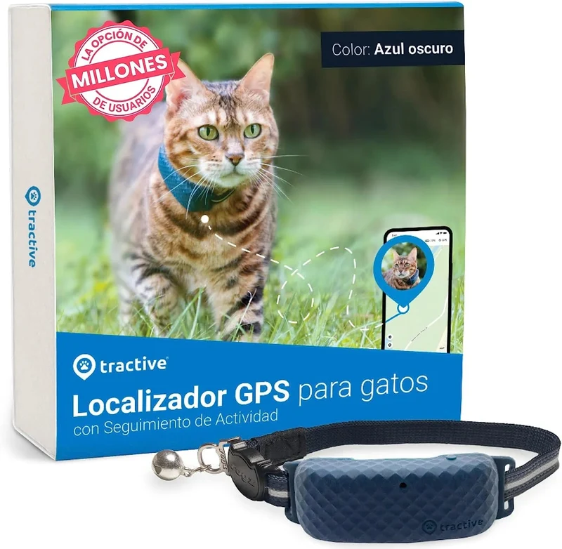 Colar GPS para gato, atualizações de localização 24 horas por dia, 7 dias por semana e análise do território, alerta anti-fuga, distância ilimitada