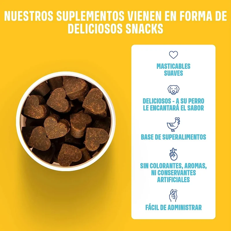 Multivitaminas - Complemento alimentar Multivitamínico para cães - cuidado completo para uma vida feliz do cão - 60 biscoitos de frango (270 g)