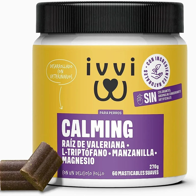 Calming – Suplemento Calmante para Cães | Anti-Stress & Ansiedade | 60 Golosinas de Frango