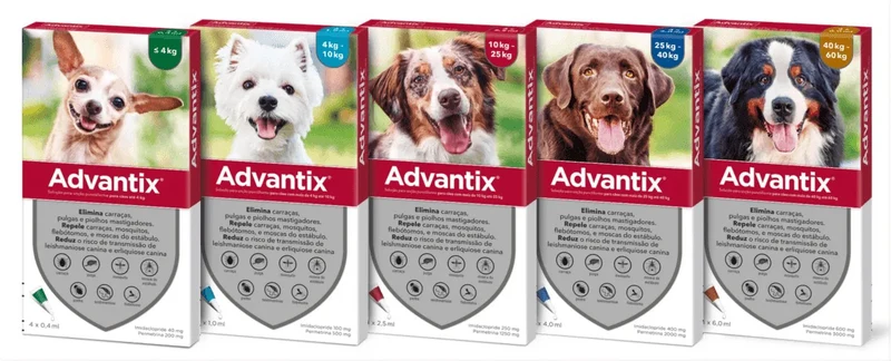 Advantix® - Pipetas Advantix® Desparasitante para cães - Conjunto de 4 Pipetas