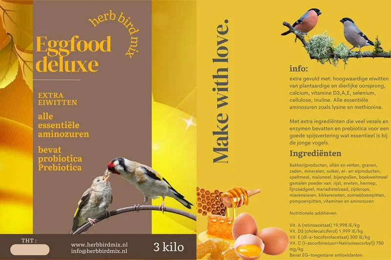 Eggfood Deluxe 14,2 % Proteine ​​(+ Löwenzahn, Bierhefe, Seidenraupen ...)