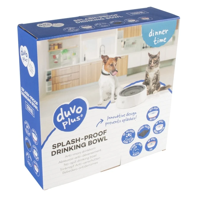 Duvoplus Anti-Verschütten Trinknapf Poly weiß/grau