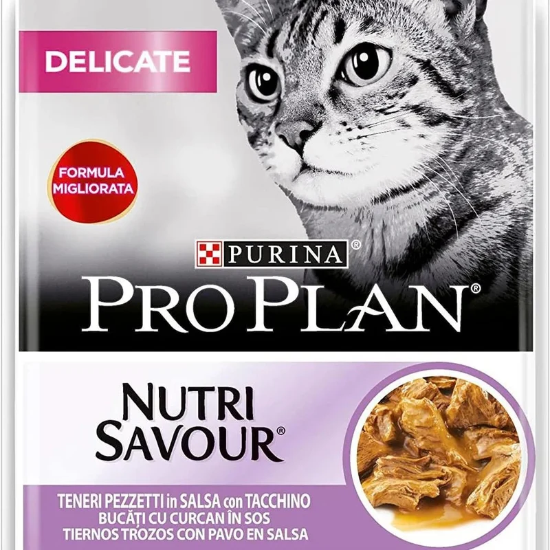 Purina Pro Plan Comida húmida para gato adulto com digestão sensível pacote sortido, 4 embalagens de 10 saquetas de 85 g = 40 Saquetas = 3,4 Quilos
