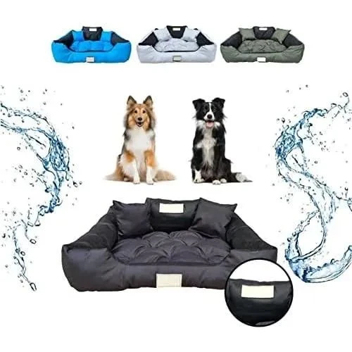 CAMA PERSONALIZÁVEL para cães grandes e médios, 3 côres disponíveis, lavável e anti-mordidas, com 2 almofadas
