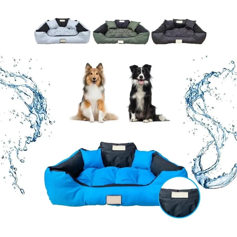 CAMA PERSONALIZÁVEL para cães grandes e médios, 3 côres disponíveis, lavável e anti-mordidas, com 2 almofadas