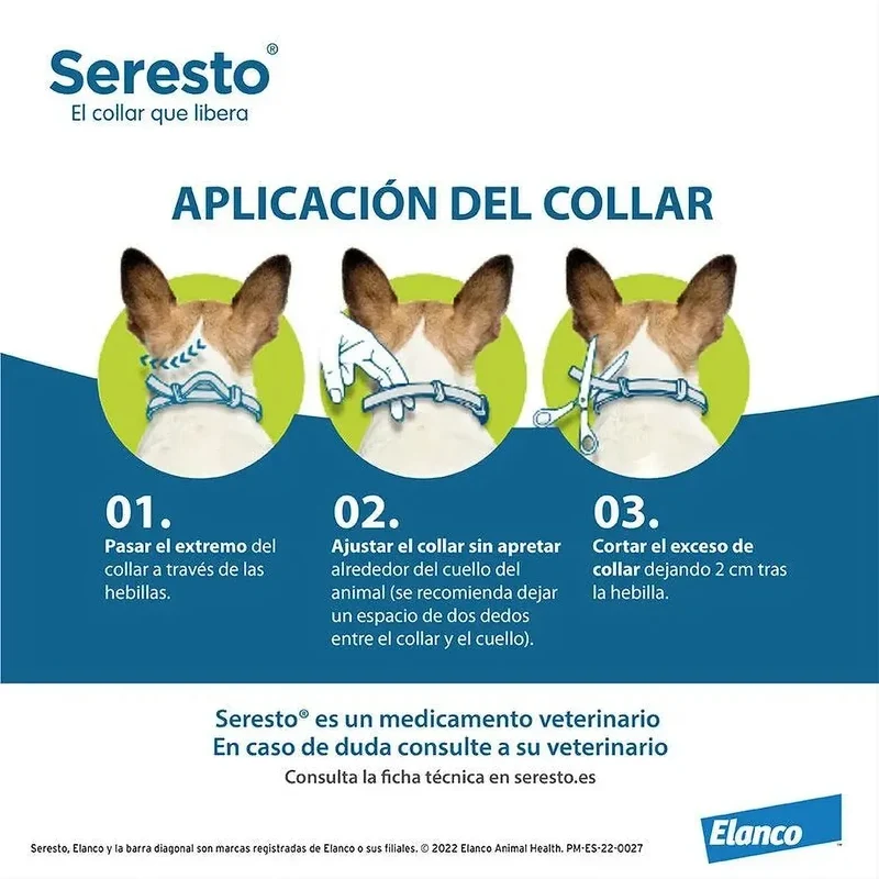 SERESTO Desparasitante Coleira para Cão Pequeno até 8 KG (AZUL)