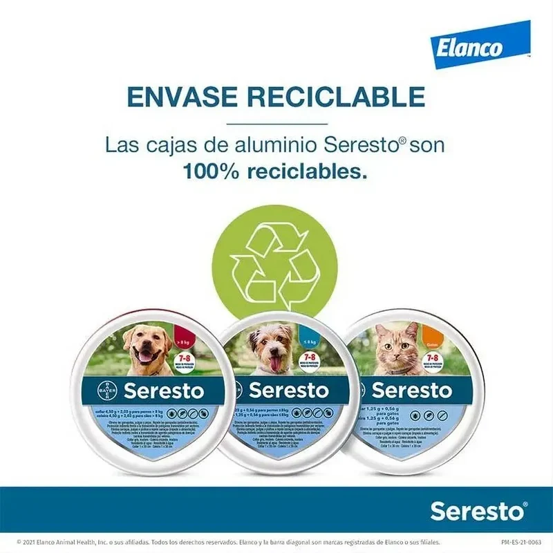 SERESTO Desparasitante Coleira para Cão Pequeno até 8 KG (AZUL)