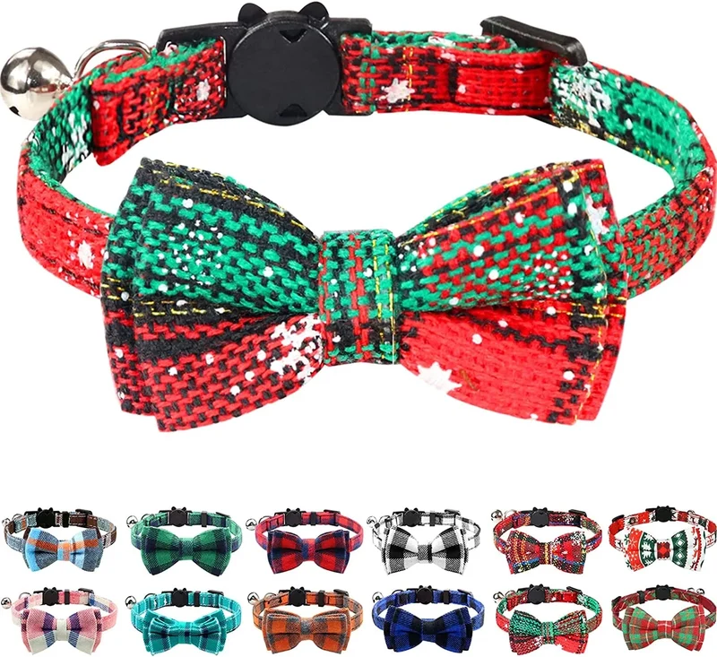Laços de Natal com gravata-borboleta para gatos ou cães