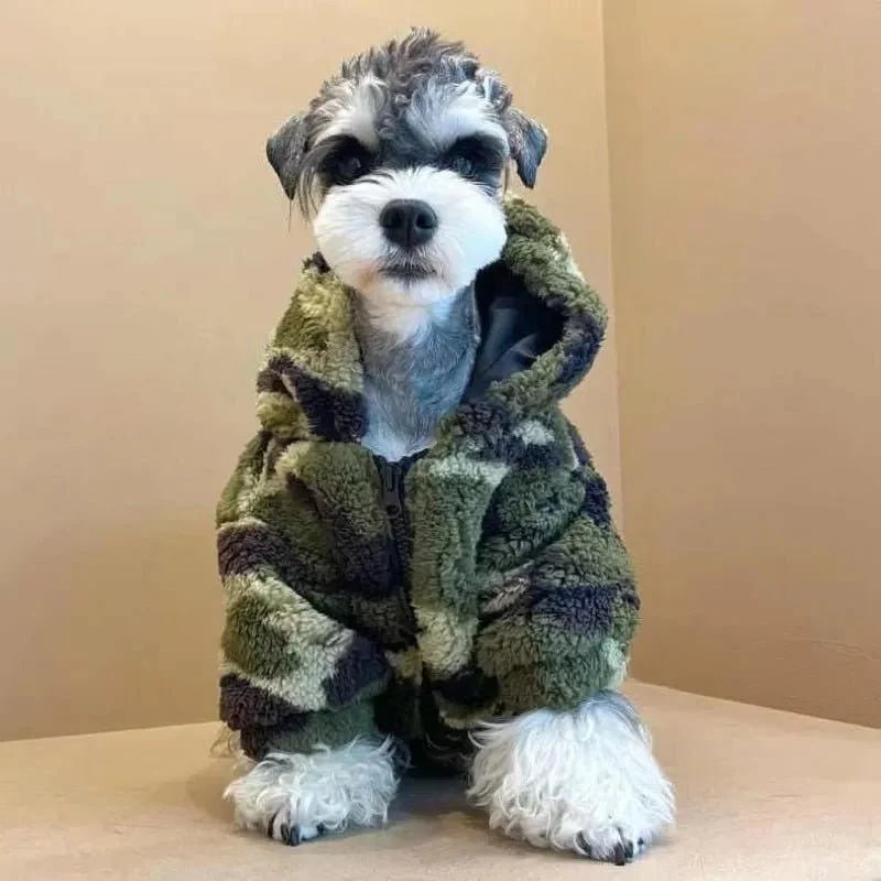 Blusão / Camisola com padrão de Camuflagem - Quente e Confortável - Para Cães Pequenos e Médios