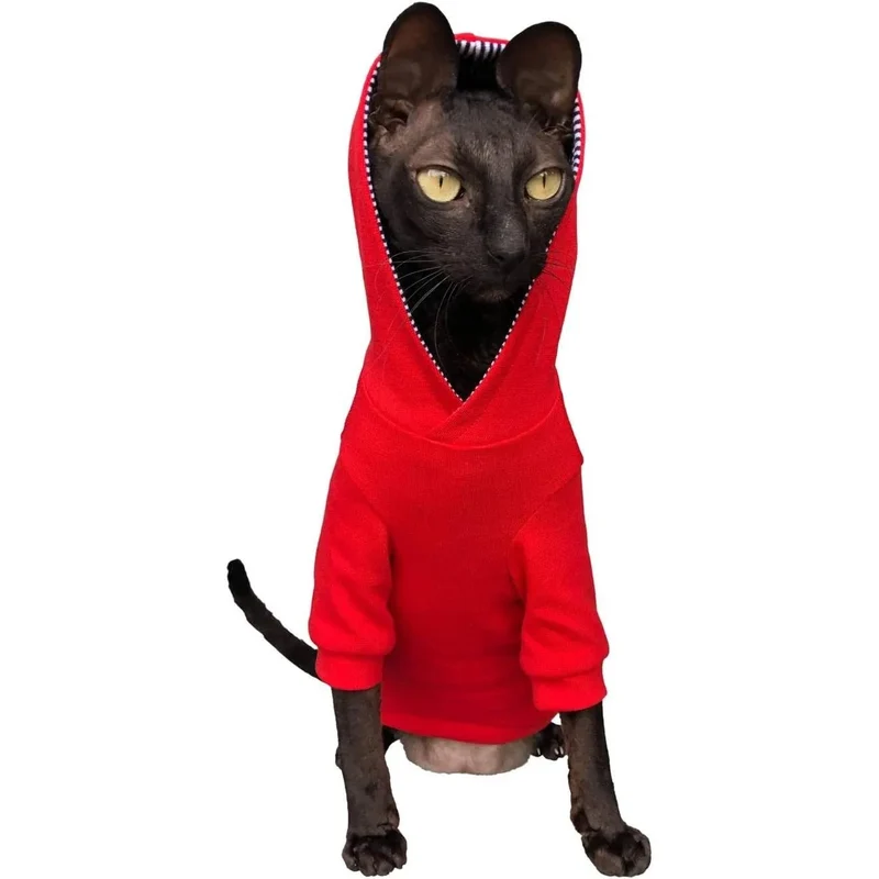 Camisola com capuz para gato