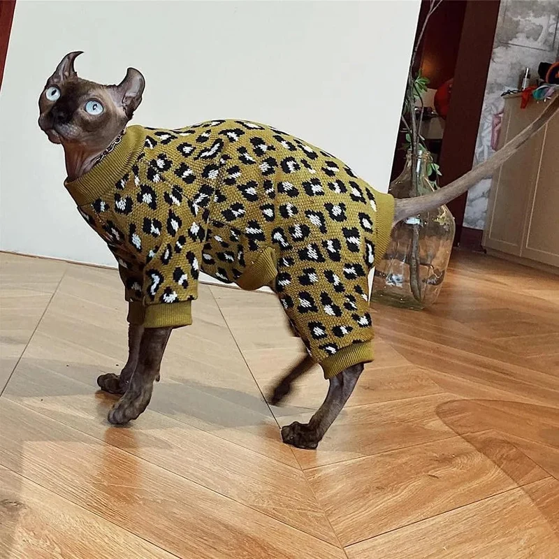 Camisola, com manga e sem manga, para gato Sphynx