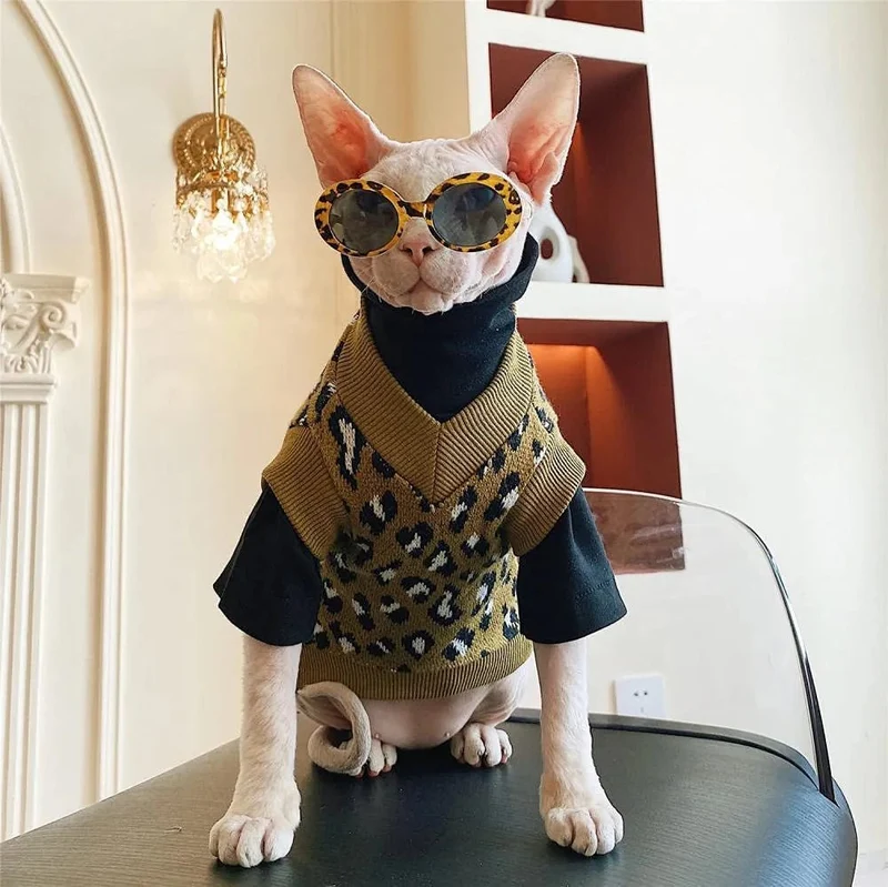 Camisola, com manga e sem manga, para gato Sphynx