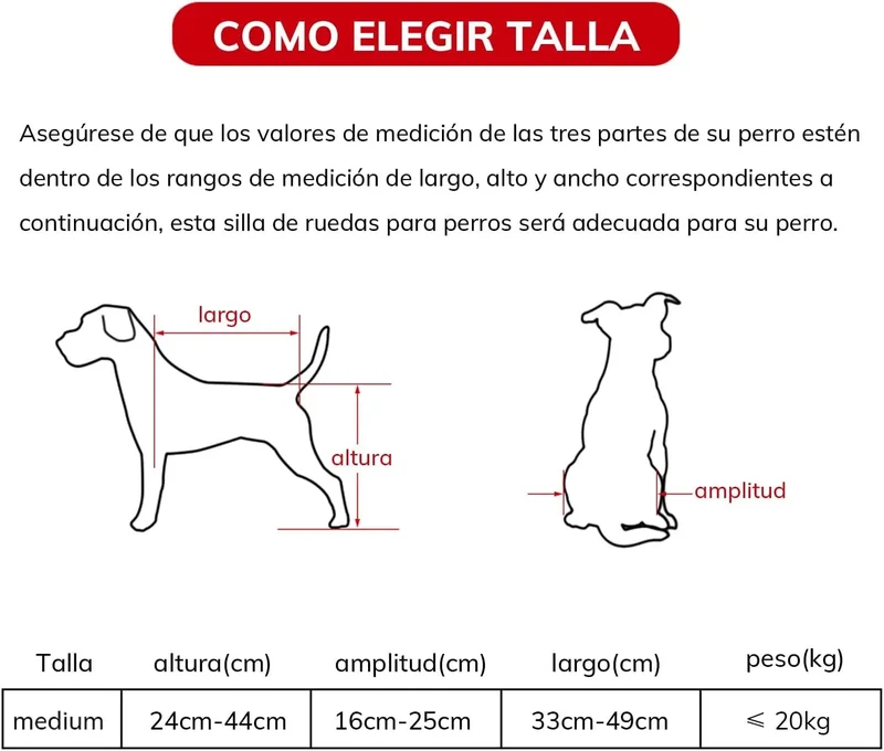 Cadeira de Rodas / Andarilho para Cães, Ajustável, para pernas traseiras incapacitadas