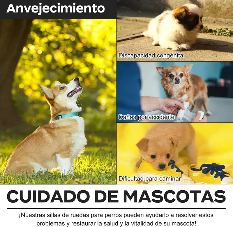 Cadeira de Rodas / Andarilho para Cães, Ajustável, para pernas traseiras incapacitadas