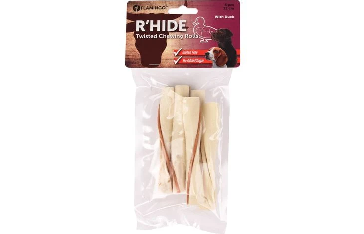 Snack R'hide Kaurolle Weiß mit Ente 12 cm 24 Gramm – 5 Stück 70 Gramm