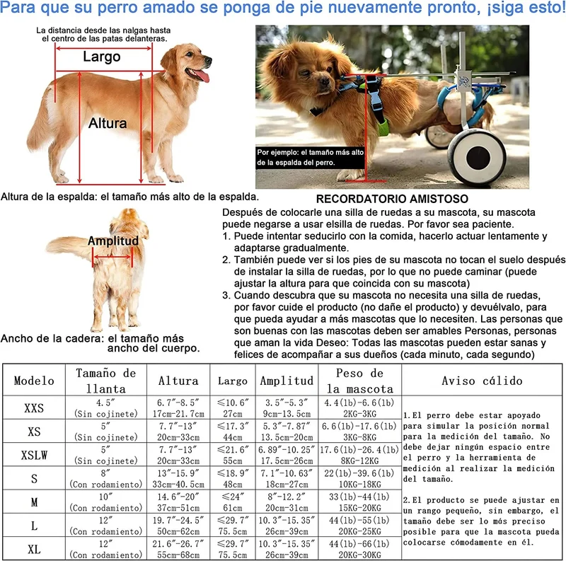 Cadeira de rodas / Andarilho Ajustável para Cães
