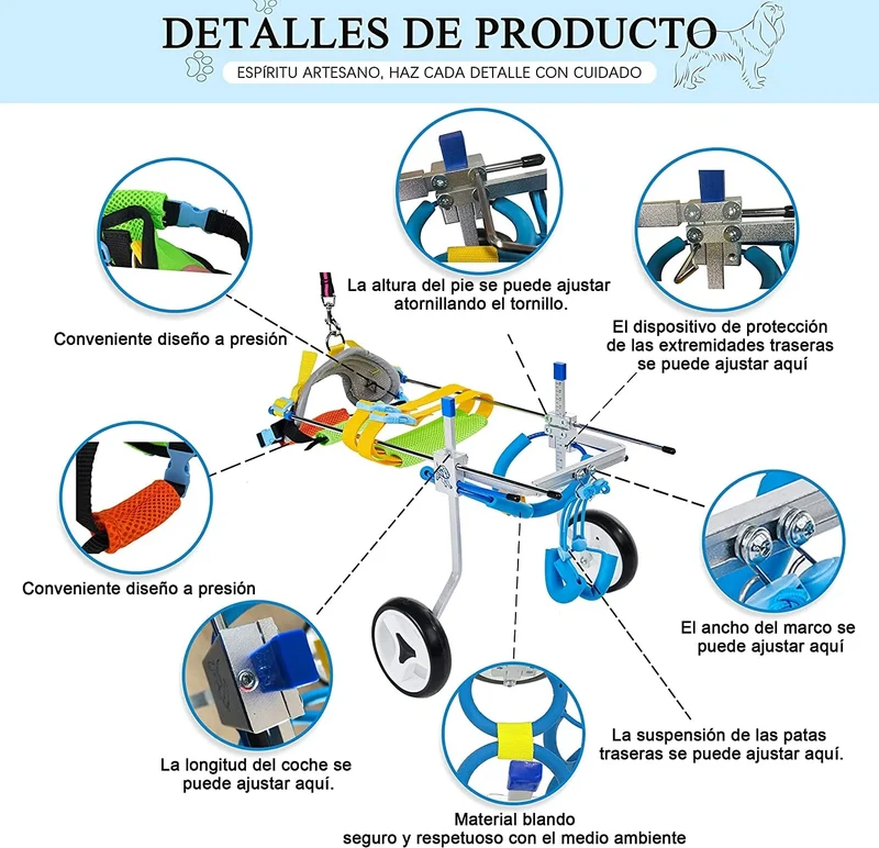 Cadeira de rodas / Andarilho Ajustável para Cães