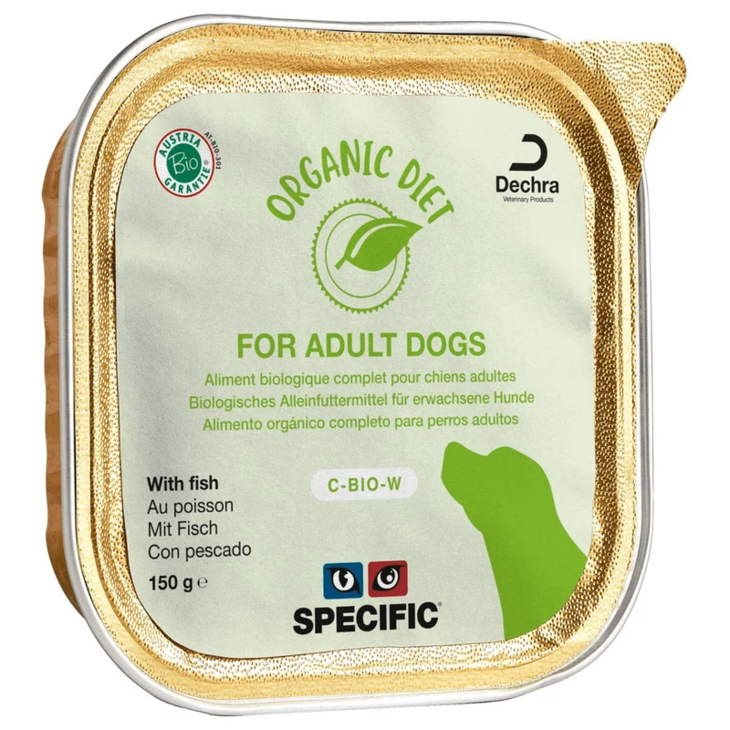 SPECIFIC C-BIO-W ADULT DOG - ORGANIC FISH - 5 Embalagens de 150 gramas cada
