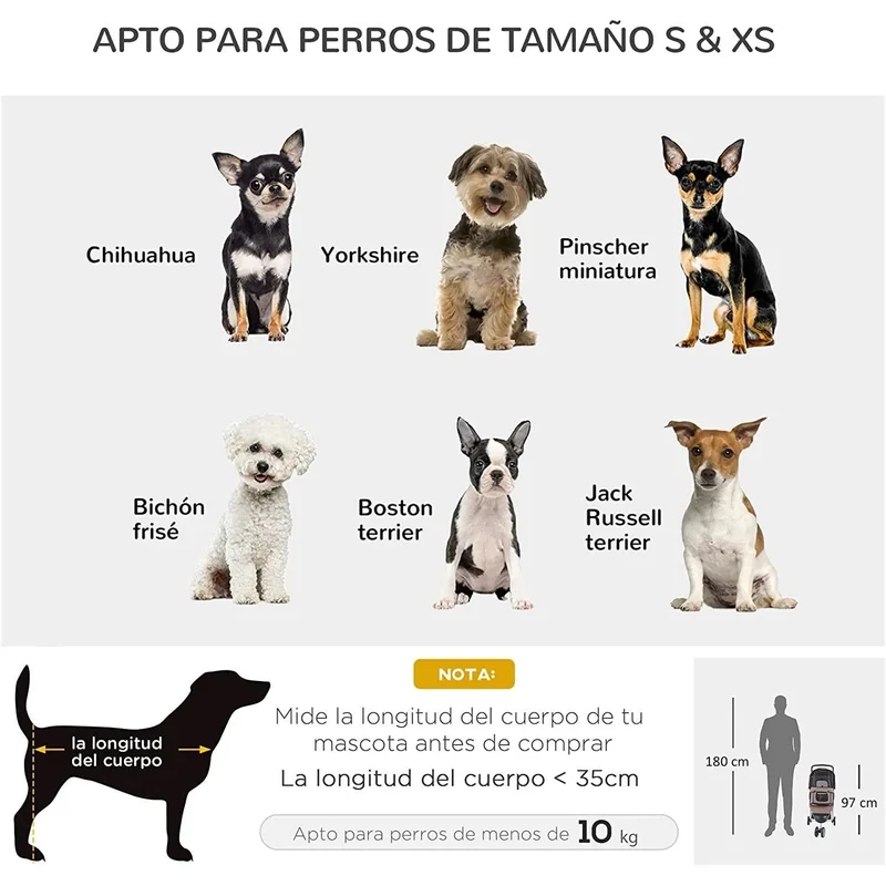 Carrinho Dobrável com Rodas para Animais de Estimação
