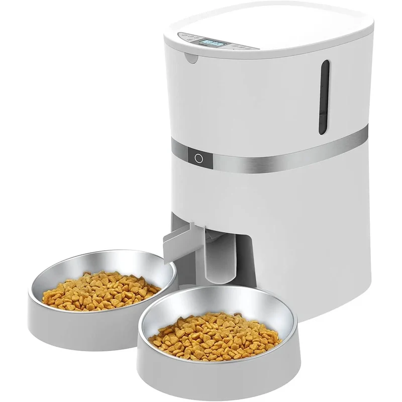 Comedouro Automático para Gatos e Cães, 4 Litros, Controlo Remoto por App, Programável