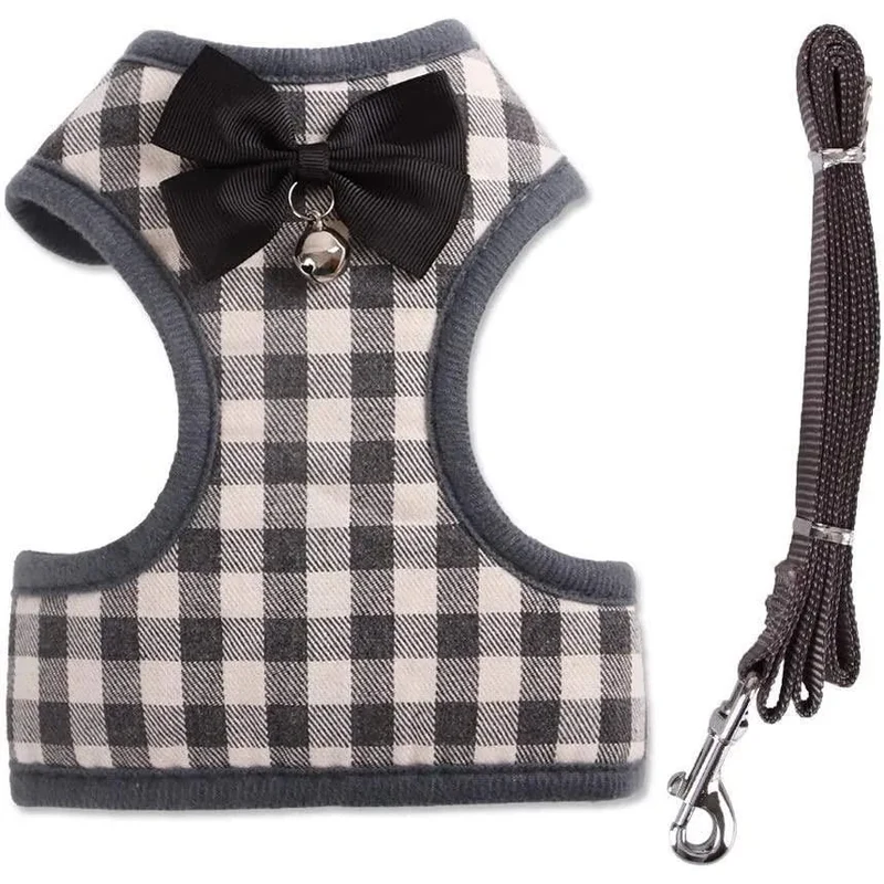 Conjunto de Trela e Arnês / Peitoral para Gatos ou Cães Pequenos, Macio e Respirável