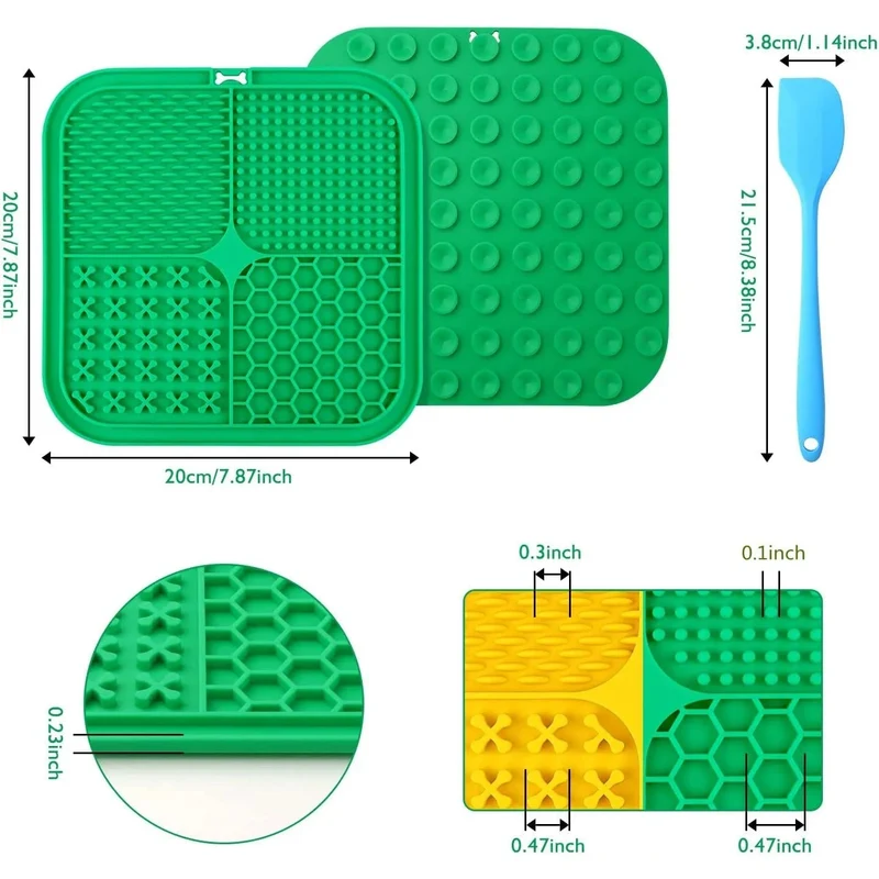 Lick Mat - Tapete para Lamber para cães e gatos, 20 x 19 cm, 2 UNIDADES