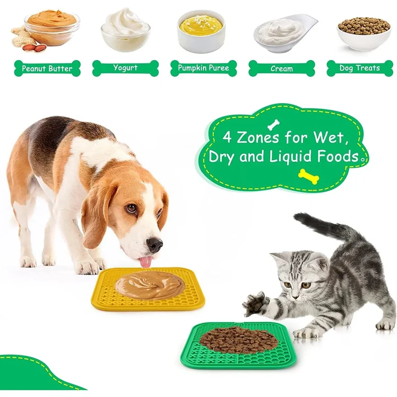 Lick Mat - Tapete para Lamber para cães e gatos, 20 x 19 cm, 2 UNIDADES