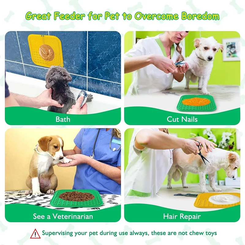 Lick Mat - Tapete para Lamber para cães e gatos, 20 x 19 cm, 2 UNIDADES