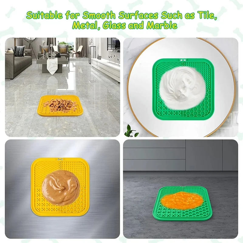 Lick Mat - Tapete para Lamber para cães e gatos, 20 x 19 cm, 2 UNIDADES