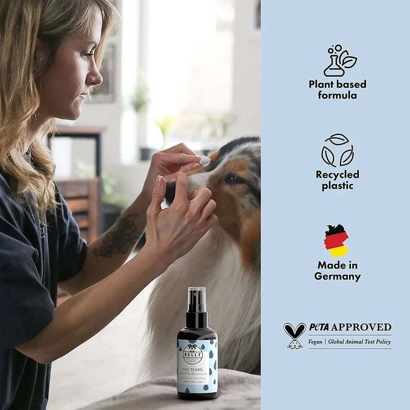 Spray Limpador de Olhos para Cães - com Aloé Vera e vitamina B5 (100 ml) - Orgânico - Belly