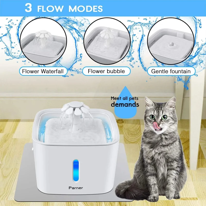 Fonte de Água Bebedouro 2,5 litros + 4 Filtros, para Gatos ou Cães