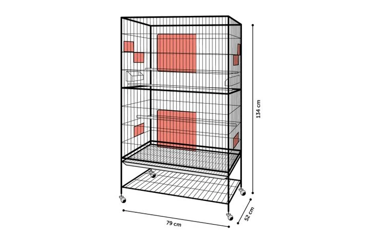 Sumba Taube Voliere - Außenvoliere für 8 Vögel im Innenbereich - Aluminiumvoliere - 79x52x134 cm - Flamingovoliere