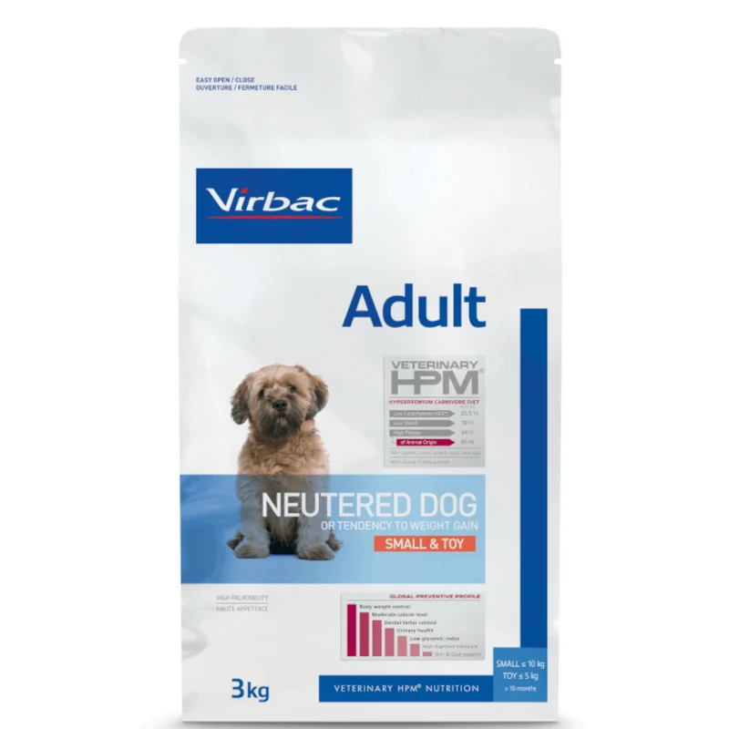 VIRBAC Veterinary HPM Adult Neutered Small & Toy Ração seca para cães pequenos castrados