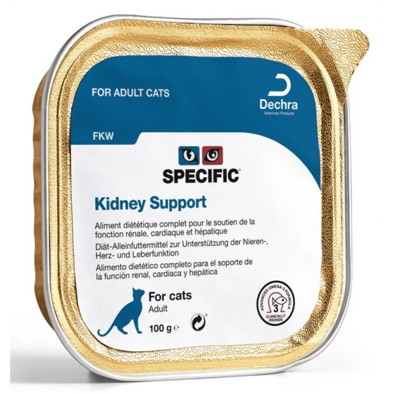 Specific Cat Specific FKW Kidney Support Wet (Terrina) - Caixa com 7 Embalagens de 100 gramas cada
