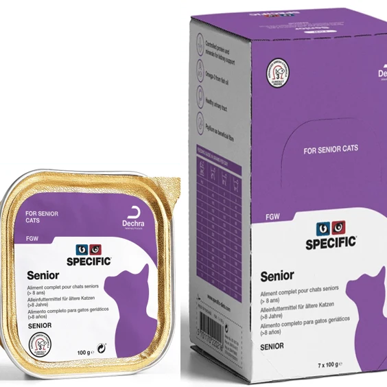 Specific Cat SENIOR FGW Adult Wet (Terrina) - Caixa com 7 Embalagens de 100 gramas cada