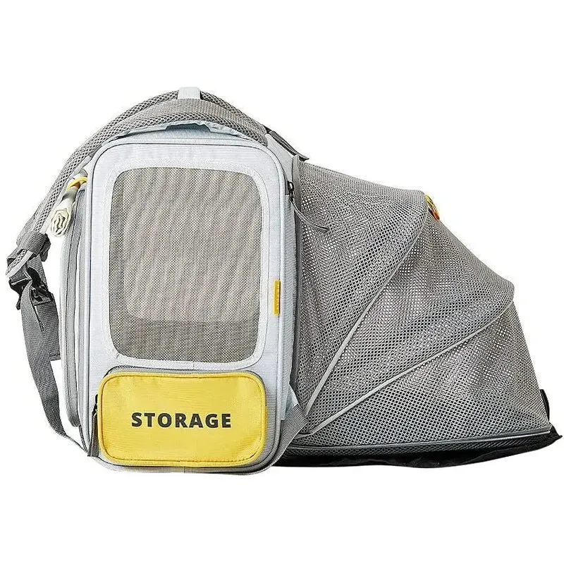 Mochila Transportadora Breezy Zone para gatos e cães pequenos, Expansível e Dobrável - Mochila de viagem